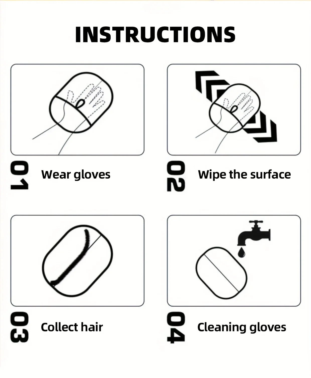 Rocklon 2-Piece Pet Hair Removal Gloves – Double-Sided Cat Brushes, Anti-Shedding Grooming Gloves, Hair Control Care Tools