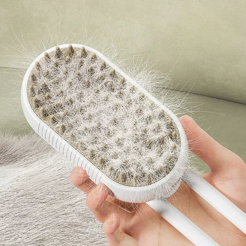 Rocklon Cat Dog Pet Spray Massage Brush 3 in 1 One Button Steam Spray Folding Rotatable Floating Hair Bath Hair Removal Brush Comb