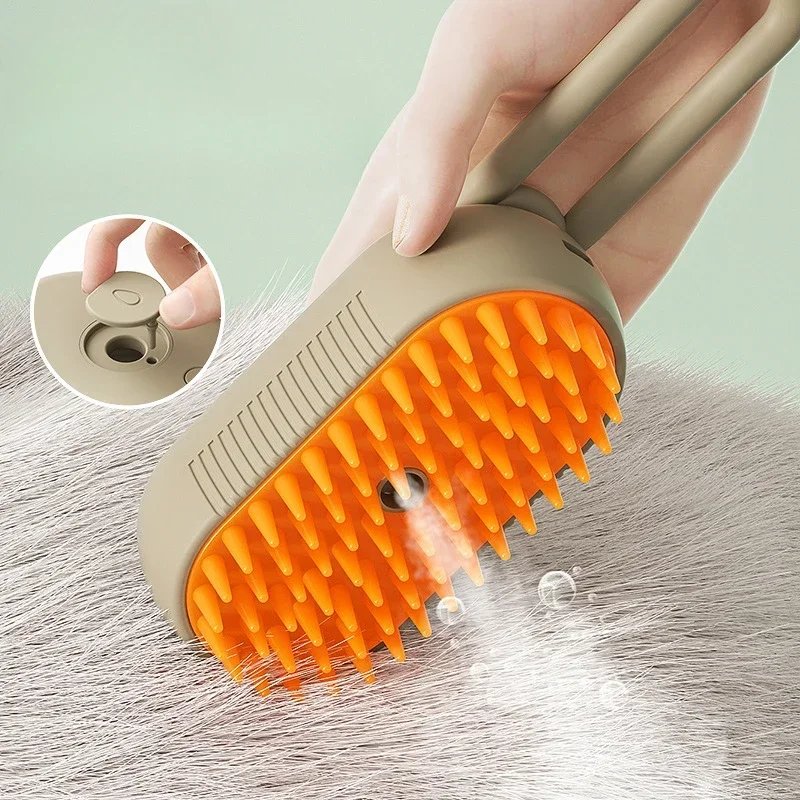 Rocklon Cat Dog Pet Spray Massage Brush 3 in 1 One Button Steam Spray Folding Rotatable Floating Hair Bath Hair Removal Brush Comb