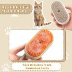 Rocklon Cat Dog Pet Spray Massage Brush 3 in 1 One Button Steam Spray Folding Rotatable Floating Hair Bath Hair Removal Brush Comb - Image 2