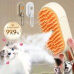 Rocklon Cat Dog Pet Spray Massage Brush 3 in 1 One Button Steam Spray Folding Rotatable Floating Hair Bath Hair Removal Brush Comb