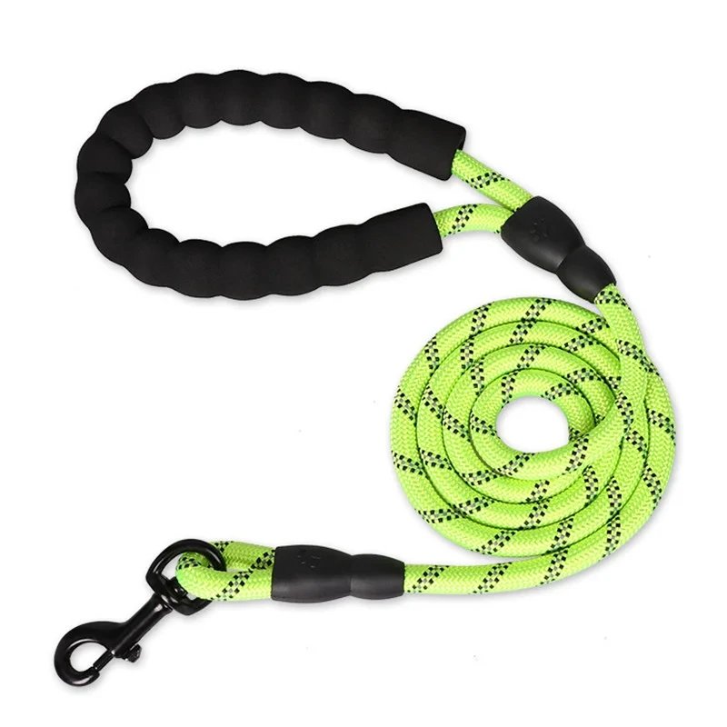 Rocklon Reflective Dog Leash With Comfortable Padded Handle - Double Heavy Duty Traction Rope For Strong Dogs - Enhance Safety And Contr