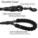 Rocklon Reflective Dog Leash With Comfortable Padded Handle - Double Heavy Duty Traction Rope For Strong Dogs - Enhance Safety And Contr - Image 3