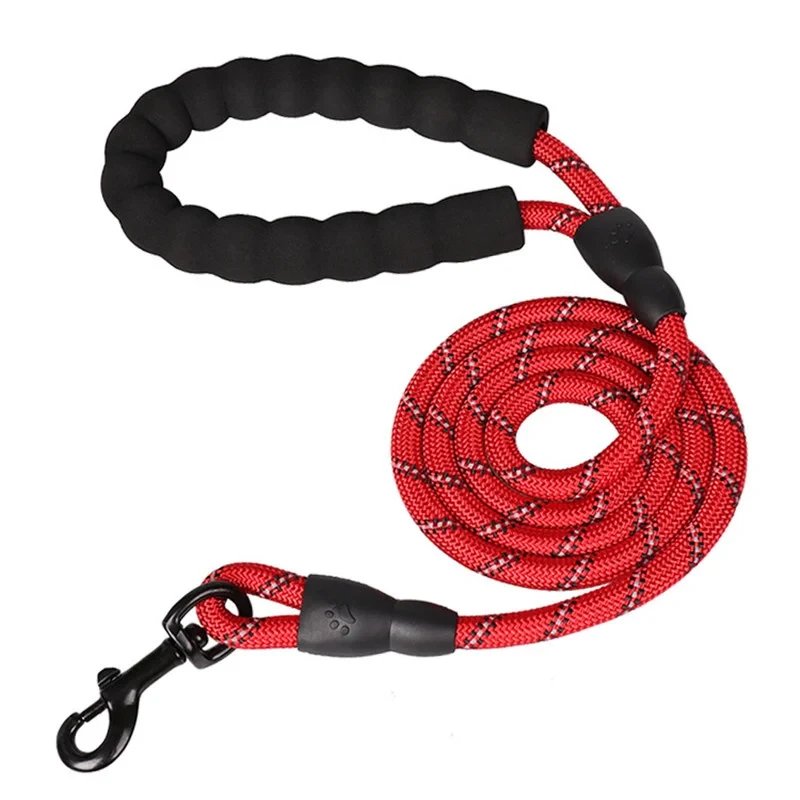 Rocklon Reflective Dog Leash With Comfortable Padded Handle - Double Heavy Duty Traction Rope For Strong Dogs - Enhance Safety And Contr