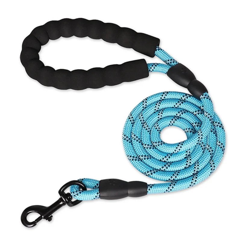 Rocklon Reflective Dog Leash With Comfortable Padded Handle - Double Heavy Duty Traction Rope For Strong Dogs - Enhance Safety And Contr