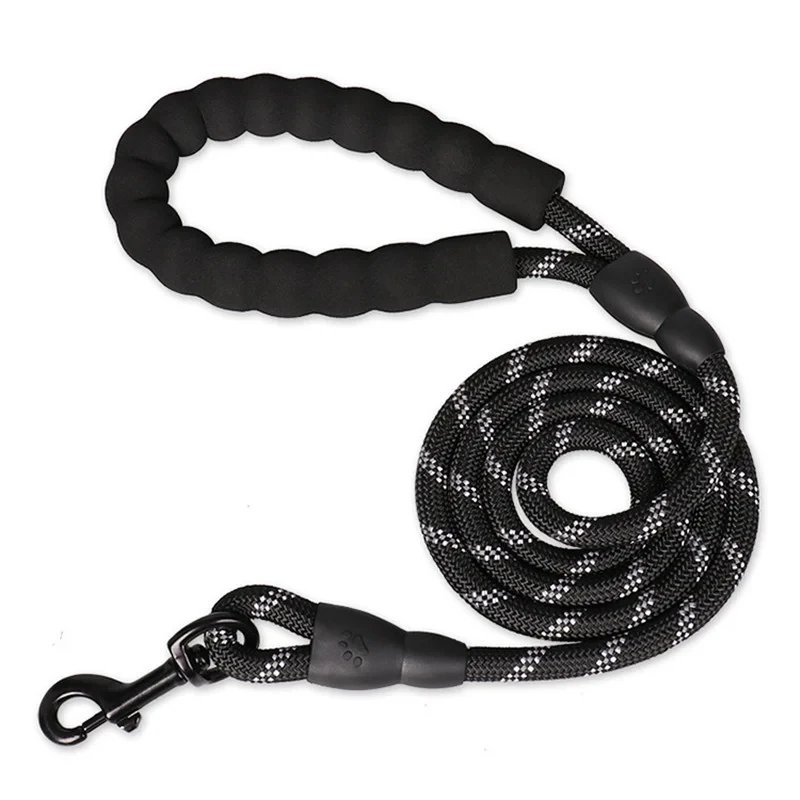 Rocklon Reflective Dog Leash With Comfortable Padded Handle - Double Heavy Duty Traction Rope For Strong Dogs - Enhance Safety And Contr