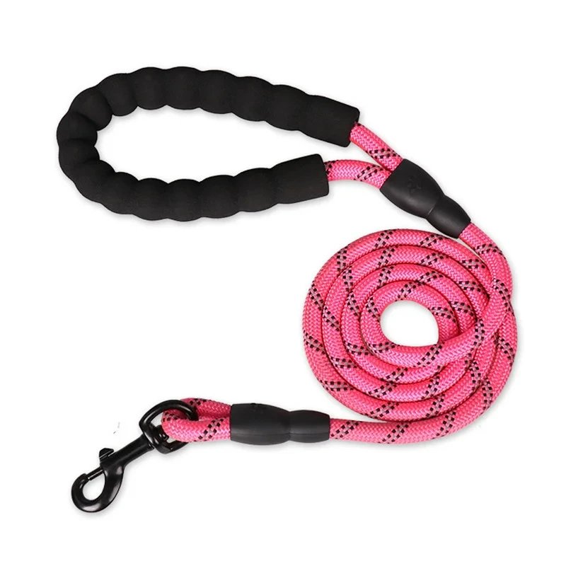 Rocklon Reflective Dog Leash With Comfortable Padded Handle - Double Heavy Duty Traction Rope For Strong Dogs - Enhance Safety And Contr