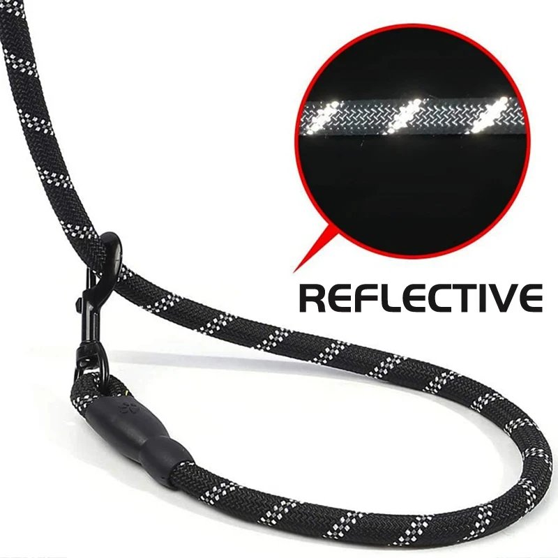 Rocklon Reflective Dog Leash With Comfortable Padded Handle - Double Heavy Duty Traction Rope For Strong Dogs - Enhance Safety And Contr