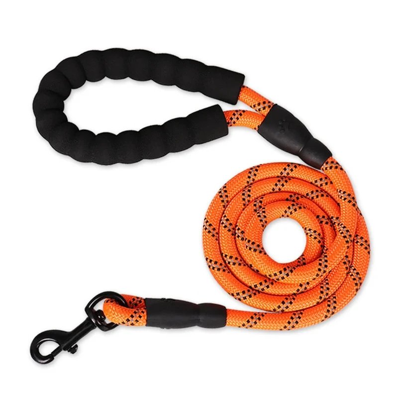 Rocklon Reflective Dog Leash With Comfortable Padded Handle - Double Heavy Duty Traction Rope For Strong Dogs - Enhance Safety And Contr