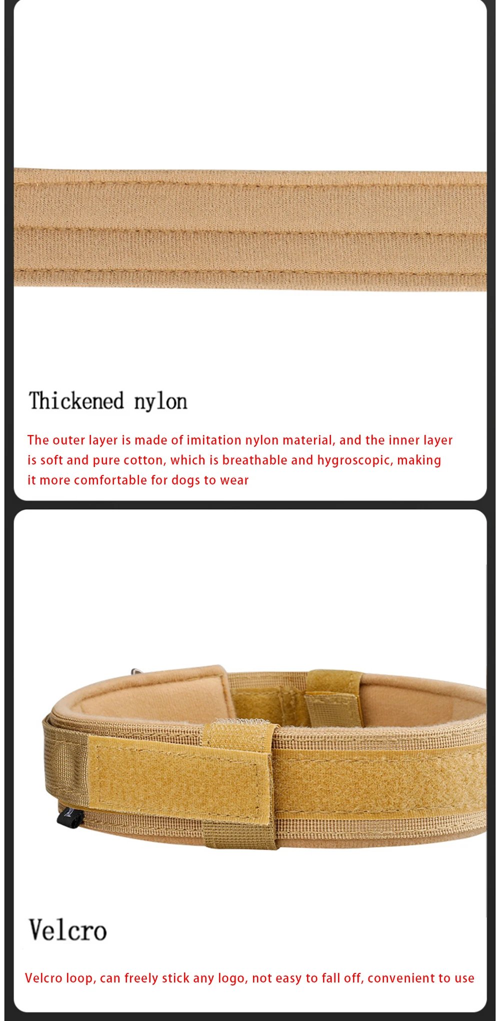 Rocklon Pet Products Outdoor Tactical Dog Collar Metal Buckle Breathability Nylon Collar Medium and Large Dog Training Neck Collar Dog