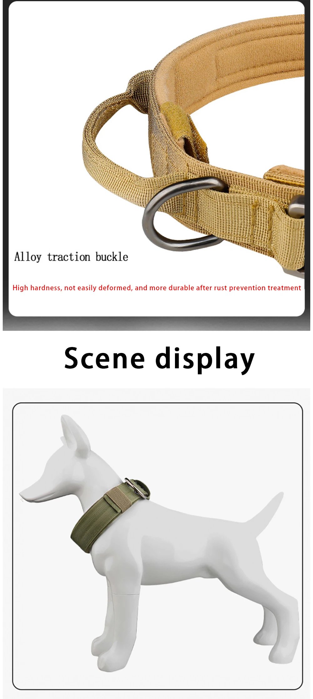 Rocklon Pet Products Outdoor Tactical Dog Collar Metal Buckle Breathability Nylon Collar Medium and Large Dog Training Neck Collar Dog