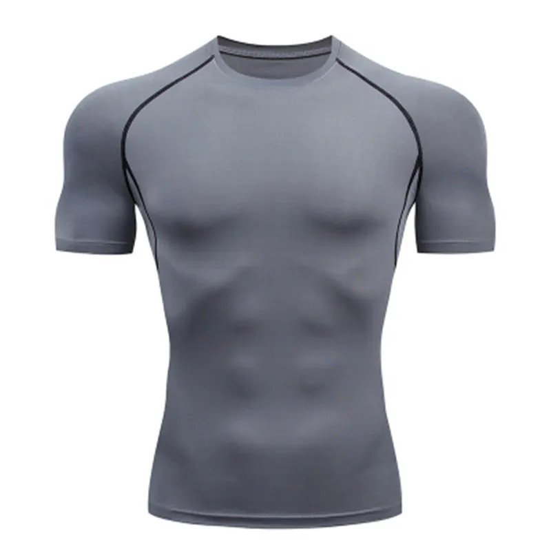 Rocklon Men's T Shirt Outdoor Training Fitness Gym Jogging Running Sweatshirt Bat/-Man Compression Shirts Tight Elastic Breathable