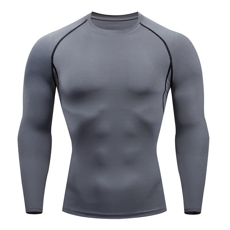 Rocklon Men's T Shirt Outdoor Training Fitness Gym Jogging Running Sweatshirt Bat/-Man Compression Shirts Tight Elastic Breathable