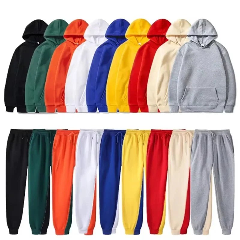 Rocklon Men's sports suit fashion sports suit hooded pants two-piece set running casual sports shirt sports pants men's clothing