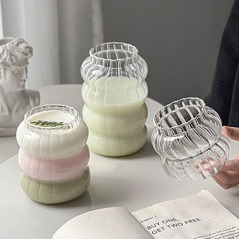 Rocklon Glass Cups Drinkware and Barware Cold Coffee Cups Latte Coffee Glass Iced Water Bottle Aesthetic Cup Wine Cocktail Glass Cups