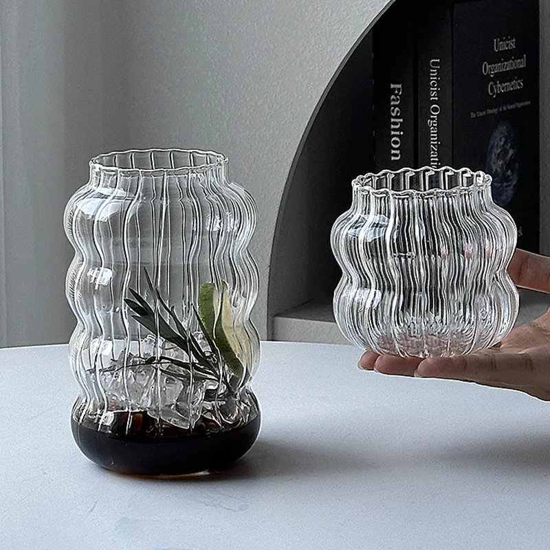 Rocklon Glass Cups Drinkware and Barware Cold Coffee Cups Latte Coffee Glass Iced Water Bottle Aesthetic Cup Wine Cocktail Glass Cups