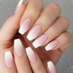 Rocklon 24pcs Gradient Fake Nails French Ballerina Nail Waterproof Faux Medium Coffin false nails Fingernails Press on Nails Tips - Image 6