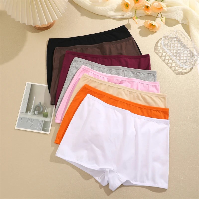 3PCS Women's Cotton Boyshort Panties Breathable Low Waist Solid Colors Underwear Female Casual Sports Boxers Underpants 3PCS Women's Cotton Boyshort Panties Breathable Low Waist Solid Colors Underwear Female Casual Sports Boxers Underpants