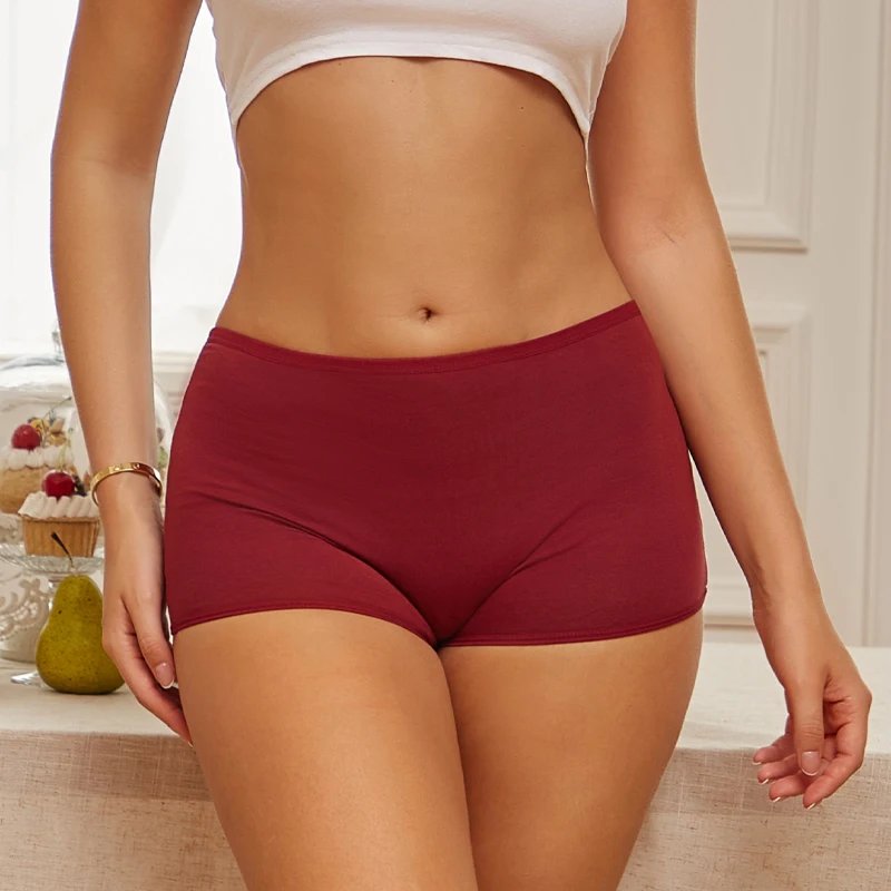 3PCS Women's Cotton Boyshort Panties Breathable Low Waist Solid Colors Underwear Female Casual Sports Boxers Underpants 3PCS Women's Cotton Boyshort Panties Breathable Low Waist Solid Colors Underwear Female Casual Sports Boxers Underpants