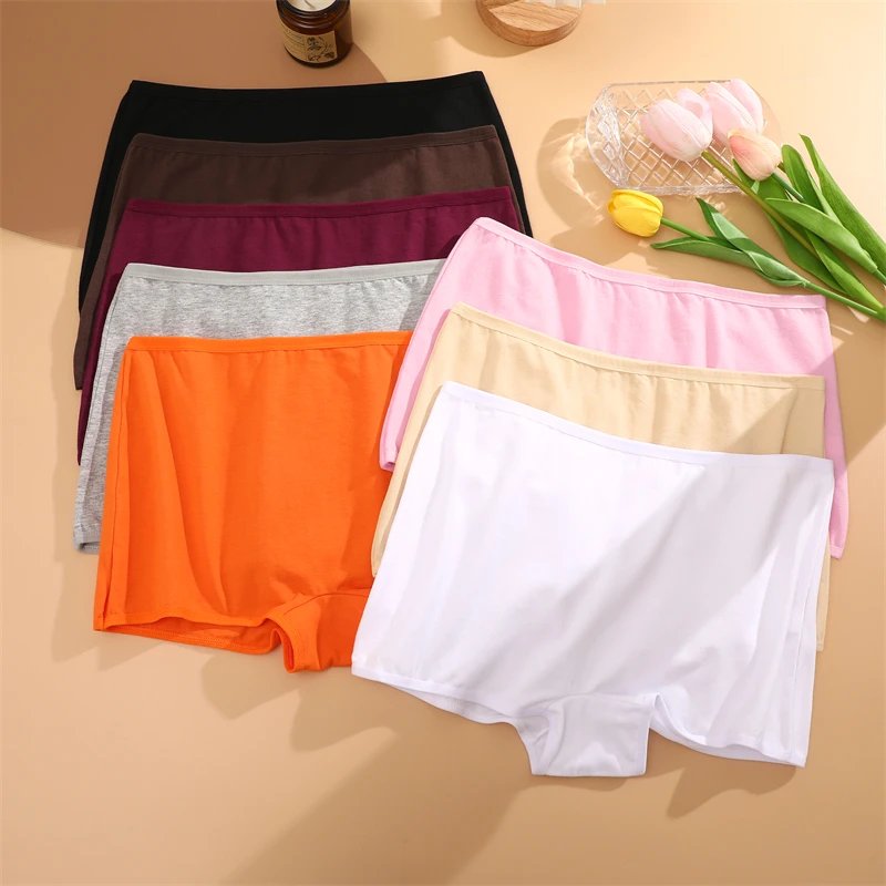 3PCS Women's Cotton Boyshort Panties Breathable Low Waist Solid Colors Underwear Female Casual Sports Boxers Underpants 3PCS Women's Cotton Boyshort Panties Breathable Low Waist Solid Colors Underwear Female Casual Sports Boxers Underpants