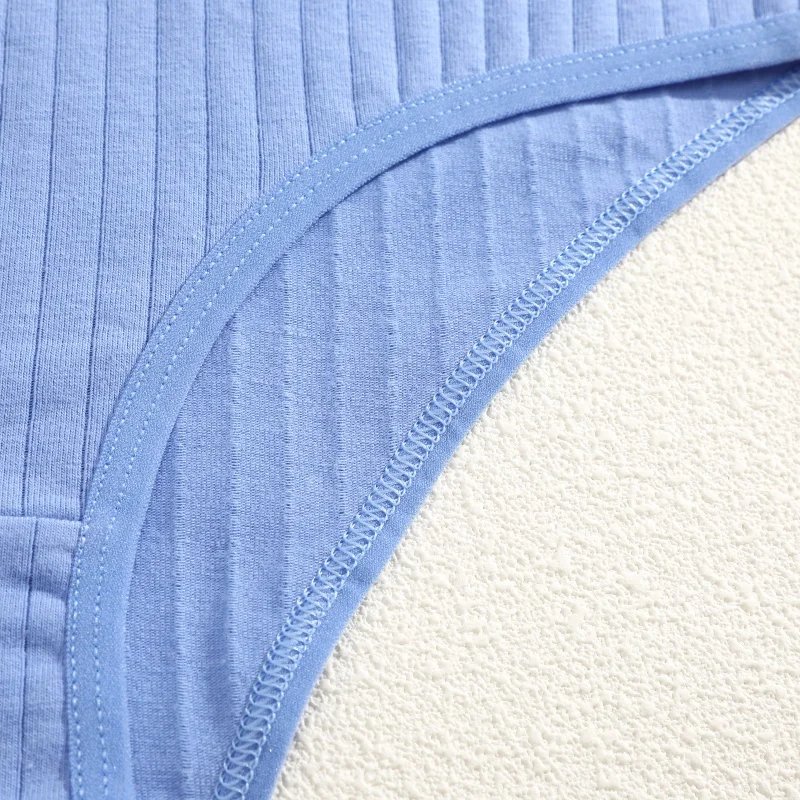 7PCS Women's Seamless Cotton Panties Ladies Low Rise Stripe Underwear Elastic Comfortable Cotton Briefs Breathable Sexy Lingerie
