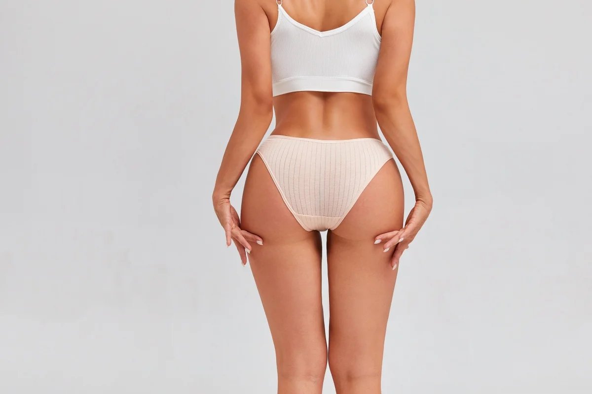 7PCS Women's Seamless Cotton Panties Ladies Low Rise Stripe Underwear Elastic Comfortable Cotton Briefs Breathable Sexy Lingerie