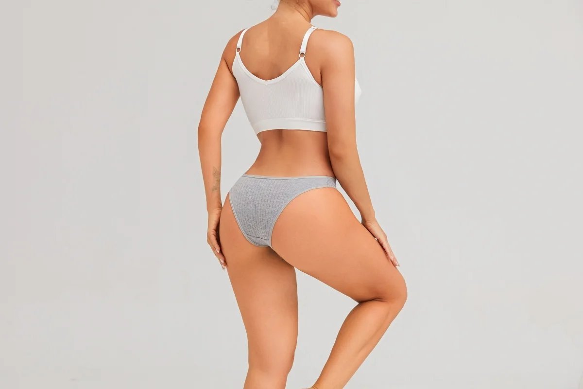 7PCS Women's Seamless Cotton Panties Ladies Low Rise Stripe Underwear Elastic Comfortable Cotton Briefs Breathable Sexy Lingerie