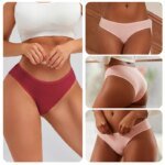 7PCS Women's Seamless Cotton Panties Ladies Low Rise Stripe Underwear Elastic Comfortable Cotton Briefs Breathable Sexy Lingerie - Image 2