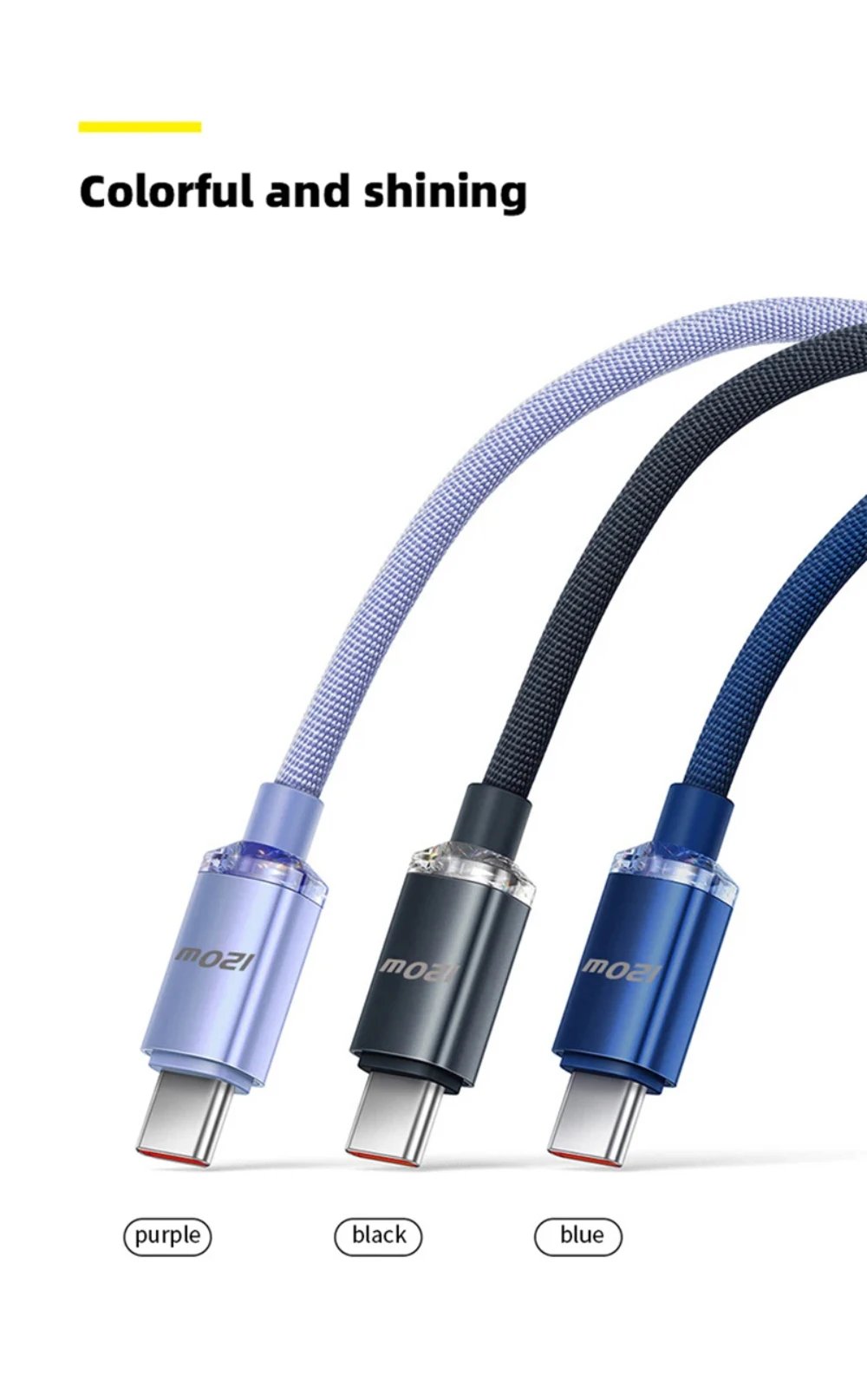 Rocklon 120W 6A Fast Charge USB Type C Quick Charge Cable For Samsung S23 Xiaomi 14 Huawei Phone Fast Charging Cable Data Cables