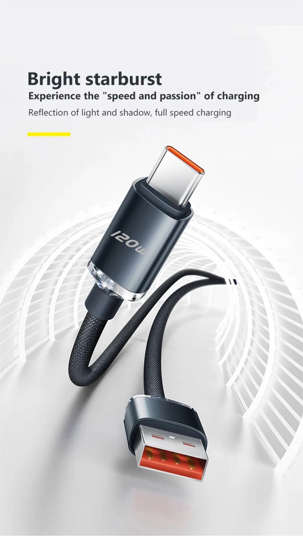 Rocklon 120W 6A Fast Charge USB Type C Quick Charge Cable For Samsung S23 Xiaomi 14 Huawei Phone Fast Charging Cable Data Cables