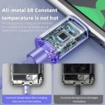 Rocklon 120W 6A Fast Charge USB Type C Quick Charge Cable For Samsung S23 Xiaomi 14 Huawei Phone Fast Charging Cable Data Cables - Image 3