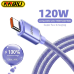 Rocklon 120W 6A Fast Charge USB Type C Quick Charge Cable For Samsung S23 Xiaomi 14 Huawei Phone Fast Charging Cable Data Cables