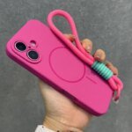 Original Liquid Silicone For Magsafe Case for iPhone 17 16 15 14 Plus 13 12 Pro Max Soft Shockproof Magnetic Lanyard Strap Cover - Image 2