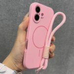 Original Liquid Silicone For Magsafe Case for iPhone 17 16 15 14 Plus 13 12 Pro Max Soft Shockproof Magnetic Lanyard Strap Cover - Image 4
