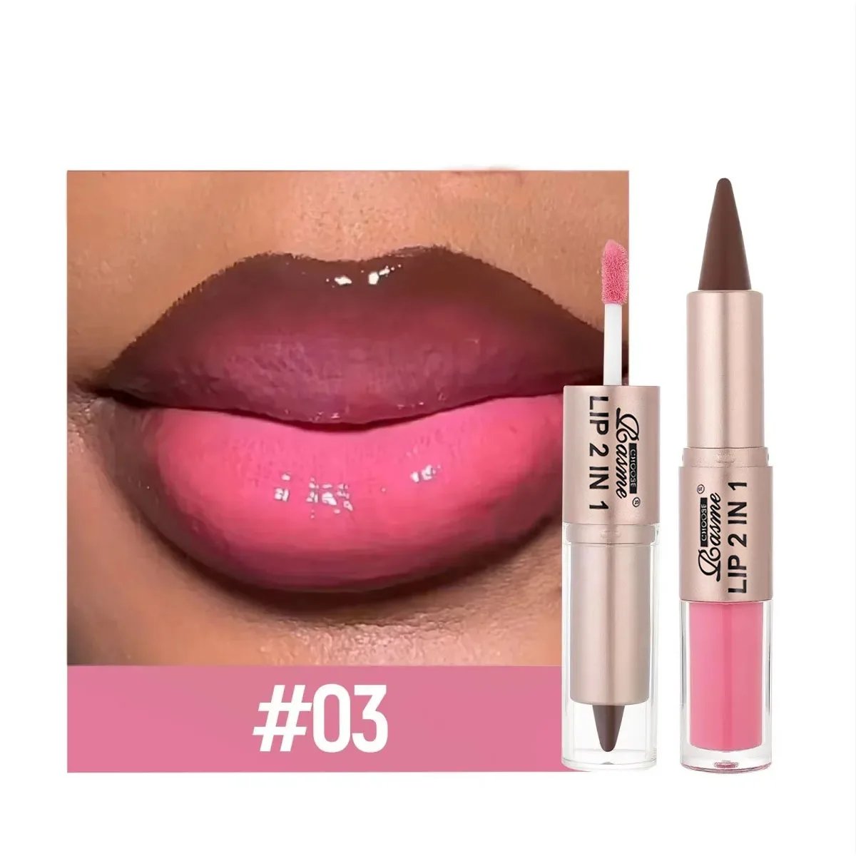 2IN1 Tapered Gradient Lipliner Pen Nude Brown Mirror Glass Lip Gloss Matte Lip Liner Waterproof Lip Contour Non Stick Makeup 2IN1 Tapered Gradient Lipliner Pen Nude Brown Mirror Glass Lip Gloss Matte Lip Liner Waterproof Lip Contour Non Stick Makeup