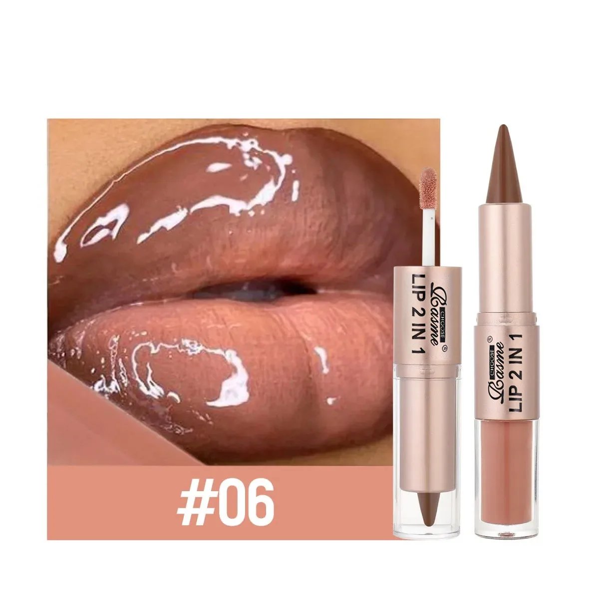 2IN1 Tapered Gradient Lipliner Pen Nude Brown Mirror Glass Lip Gloss Matte Lip Liner Waterproof Lip Contour Non Stick Makeup 2IN1 Tapered Gradient Lipliner Pen Nude Brown Mirror Glass Lip Gloss Matte Lip Liner Waterproof Lip Contour Non Stick Makeup