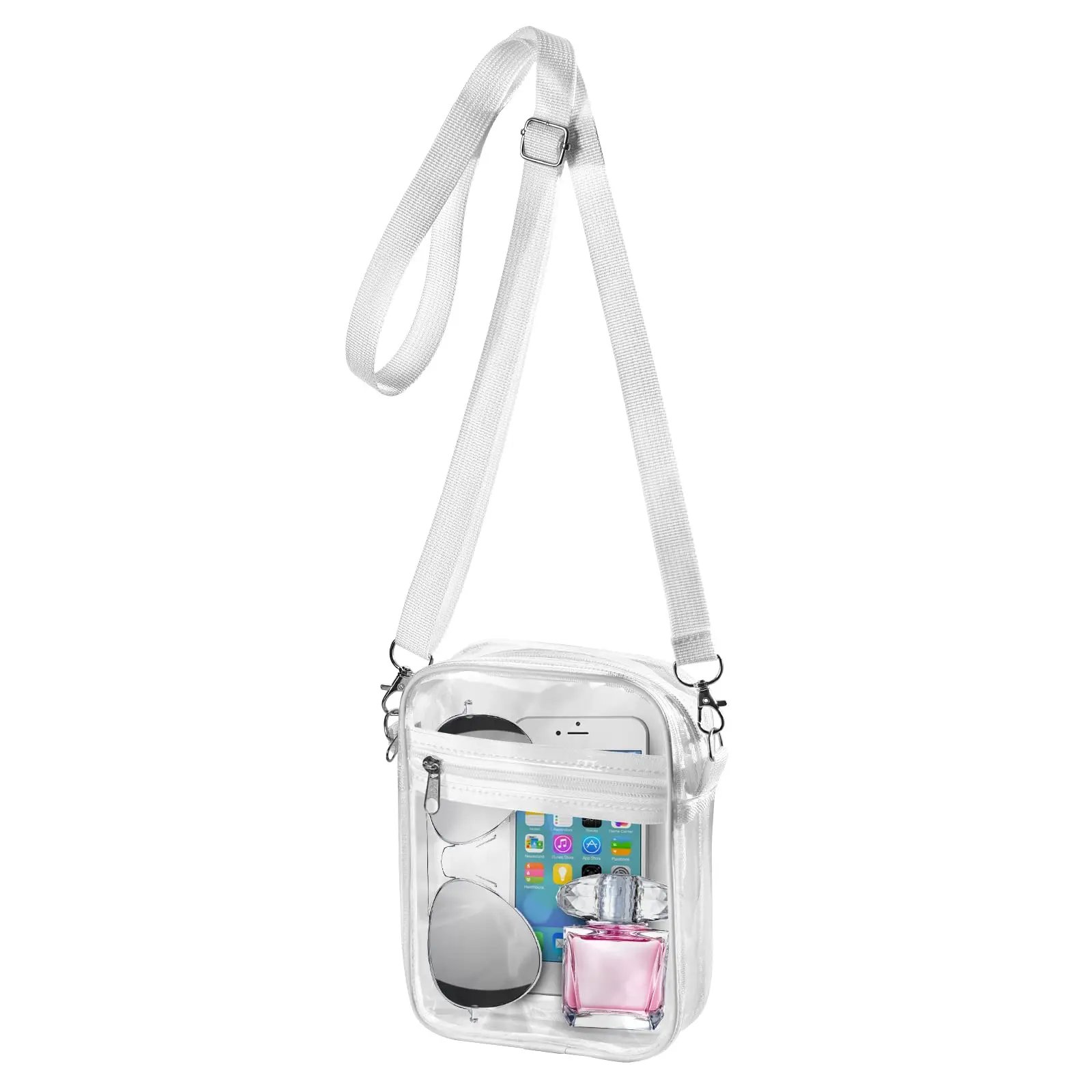 Women Clear Shoulder Bag Stadium Approved PVC Concert Transparent Purse Simple Crossbody Bag With Front Pocket Casual Handbag Women Clear Shoulder Bag Stadium Approved PVC Concert Transparent Purse Simple Crossbody Bag With Front Pocket Casual Handbag