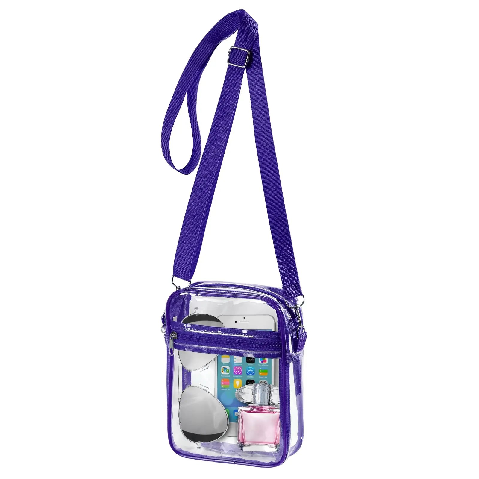 Women Clear Shoulder Bag Stadium Approved PVC Concert Transparent Purse Simple Crossbody Bag With Front Pocket Casual Handbag Women Clear Shoulder Bag Stadium Approved PVC Concert Transparent Purse Simple Crossbody Bag With Front Pocket Casual Handbag