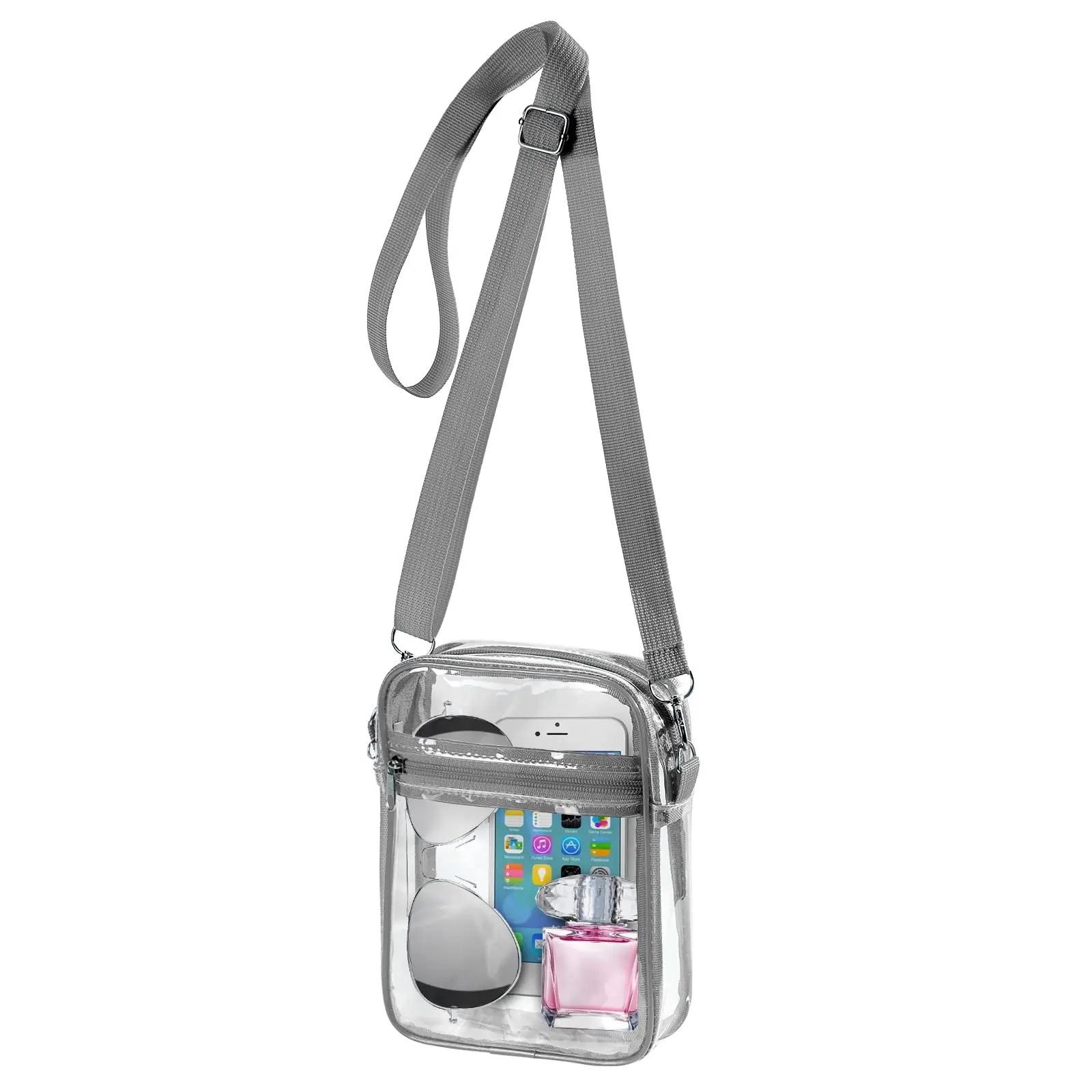 Women Clear Shoulder Bag Stadium Approved PVC Concert Transparent Purse Simple Crossbody Bag With Front Pocket Casual Handbag Women Clear Shoulder Bag Stadium Approved PVC Concert Transparent Purse Simple Crossbody Bag With Front Pocket Casual Handbag