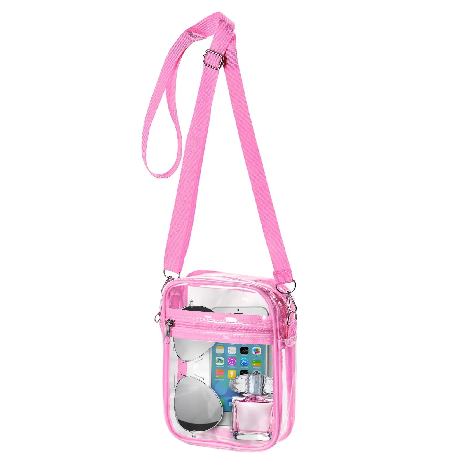 Women Clear Shoulder Bag Stadium Approved PVC Concert Transparent Purse Simple Crossbody Bag With Front Pocket Casual Handbag Women Clear Shoulder Bag Stadium Approved PVC Concert Transparent Purse Simple Crossbody Bag With Front Pocket Casual Handbag
