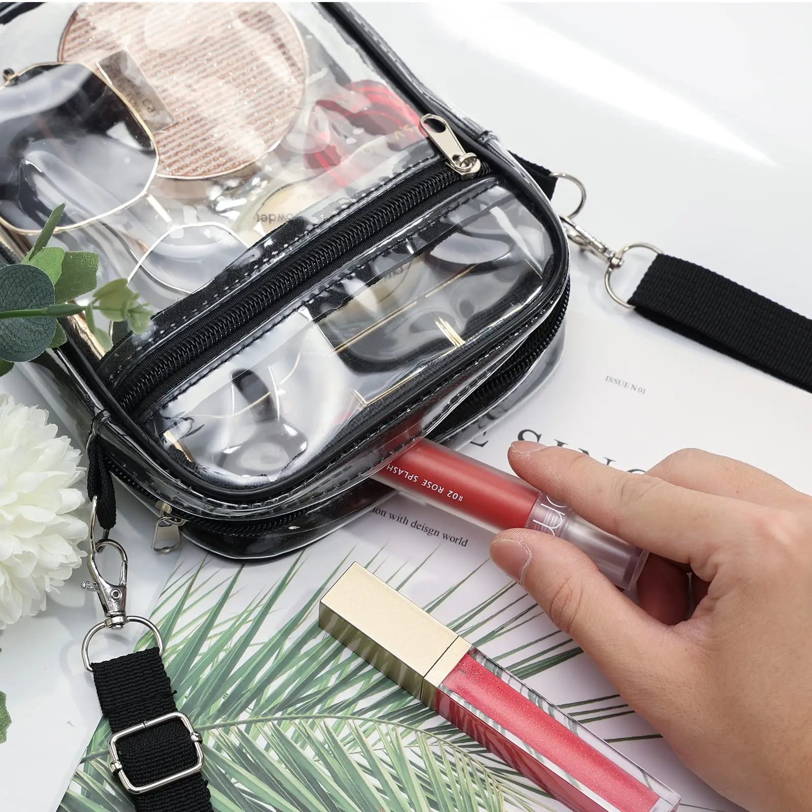 Women Clear Shoulder Bag Stadium Approved PVC Concert Transparent Purse Simple Crossbody Bag With Front Pocket Casual Handbag Women Clear Shoulder Bag Stadium Approved PVC Concert Transparent Purse Simple Crossbody Bag With Front Pocket Casual Handbag