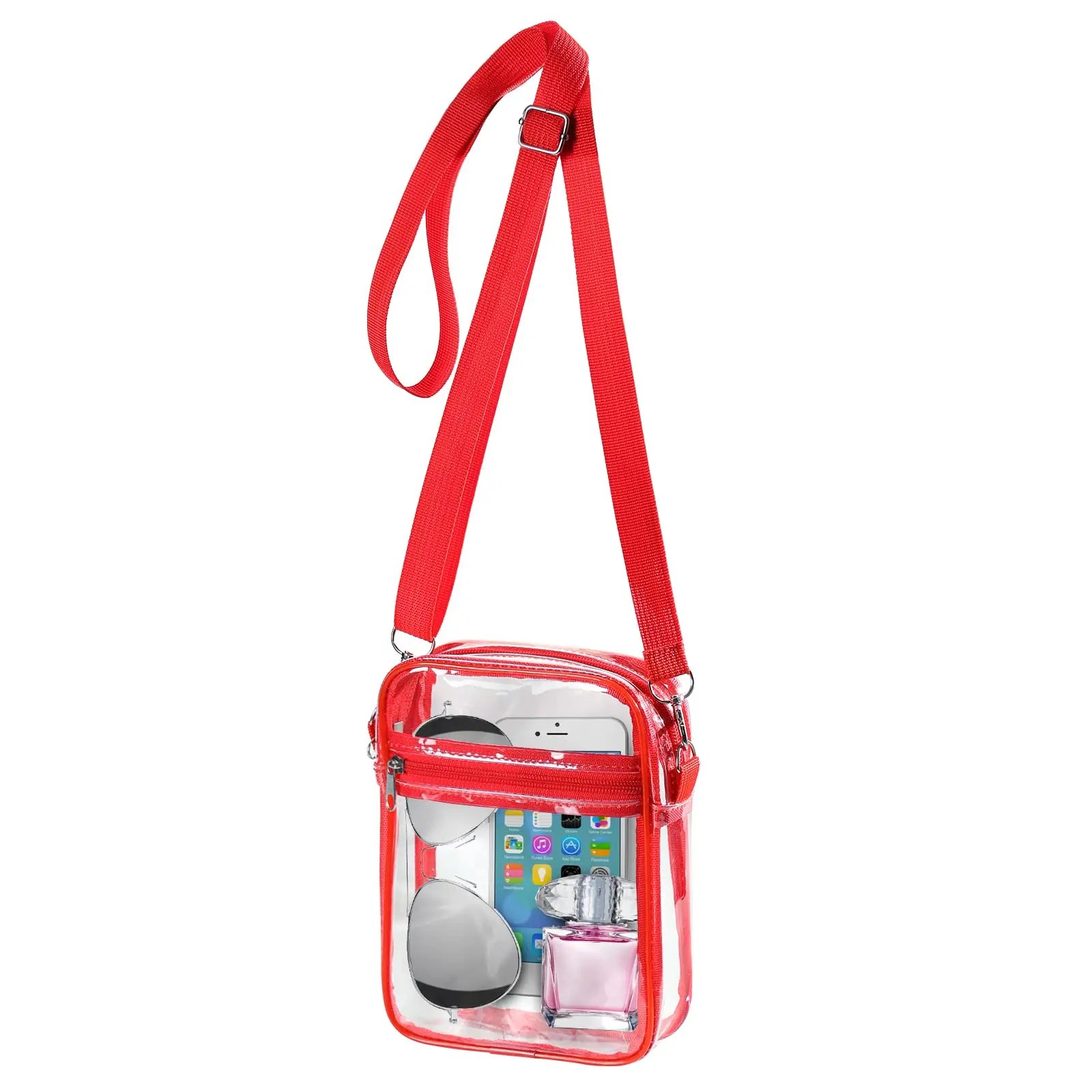 Women Clear Shoulder Bag Stadium Approved PVC Concert Transparent Purse Simple Crossbody Bag With Front Pocket Casual Handbag Women Clear Shoulder Bag Stadium Approved PVC Concert Transparent Purse Simple Crossbody Bag With Front Pocket Casual Handbag