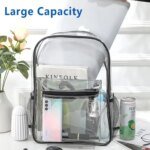 Clear Transparent Pvc Backpack Large Capacity Air Cushion Strap Waterproof Wear Resistant Unisex Kids School Bag For Travel Use - Image 4