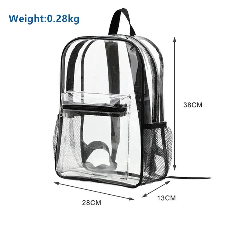 Clear Transparent Pvc Backpack Large Capacity Air Cushion Strap Waterproof Wear Resistant Unisex Kids School Bag For Travel Use Clear Transparent Pvc Backpack Large Capacity Air Cushion Strap Waterproof Wear Resistant Unisex Kids School Bag For Travel Use