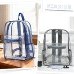 Clear Transparent Pvc Backpack Large Capacity Air Cushion Strap Waterproof Wear Resistant Unisex Kids School Bag For Travel Use - Image 3