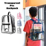 Clear Transparent Pvc Backpack Large Capacity Air Cushion Strap Waterproof Wear Resistant Unisex Kids School Bag For Travel Use
