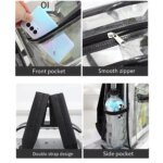 Clear Transparent Pvc Backpack Large Capacity Air Cushion Strap Waterproof Wear Resistant Unisex Kids School Bag For Travel Use - Image 5