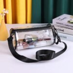 Fashion PVC Jelly Shoulder Messenger Bag Cylindrical Waterproof Clear Bag Purse Stadium Approved Sport Bag Outdoors - Image 4