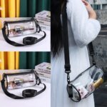 Fashion PVC Jelly Shoulder Messenger Bag Cylindrical Waterproof Clear Bag Purse Stadium Approved Sport Bag Outdoors