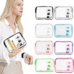 Clear Makeup Bag with Zippers Transparent Organizer Cosmetic Bags for Vacation Business Trip Airport Bathroom - Image 2